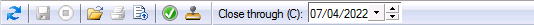 Close Period control toolbar